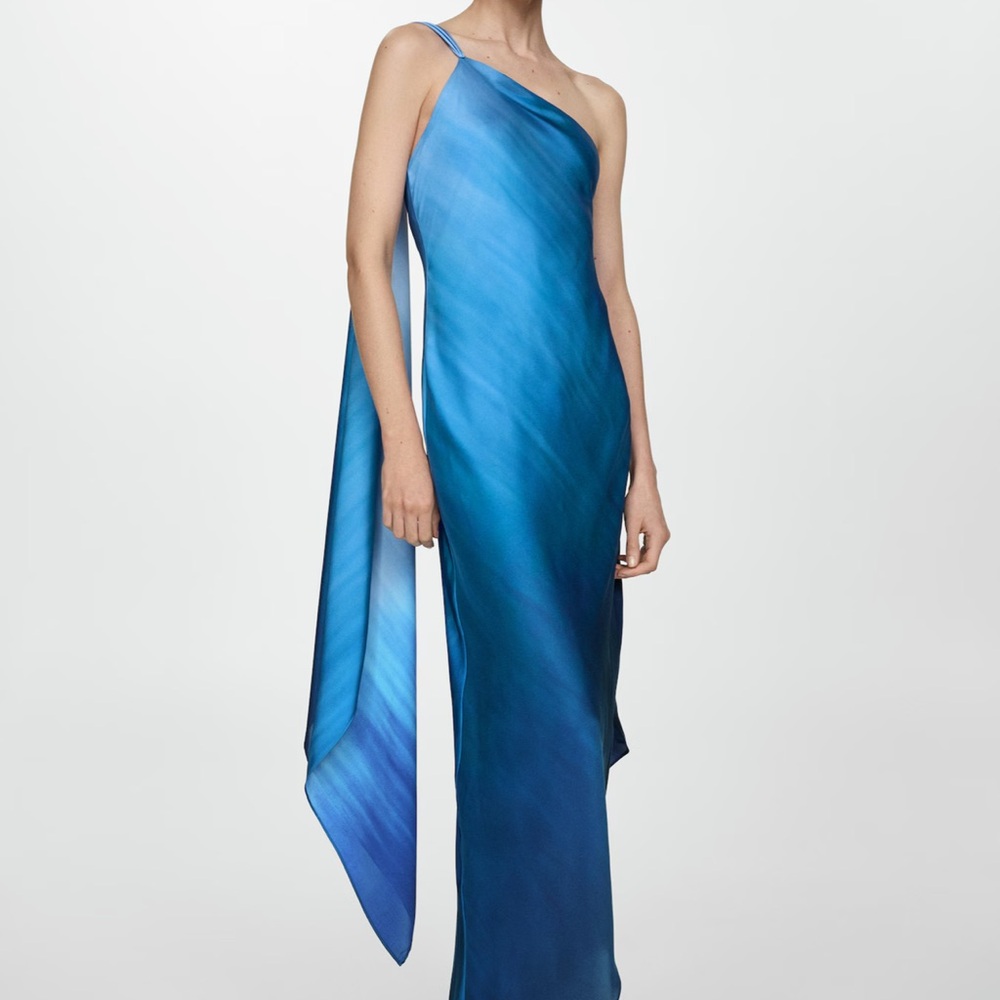 MANGO ASYMMETRICAL DRESS WITH GRADIENT PRINT